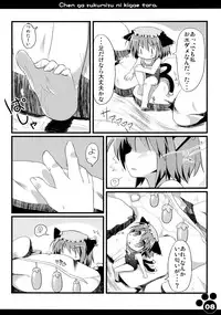 (SC46) [Hoshidokei (Toba Hiyoko.)] Chen ga Sukumizu ni Kigaetara (Touhou Project)